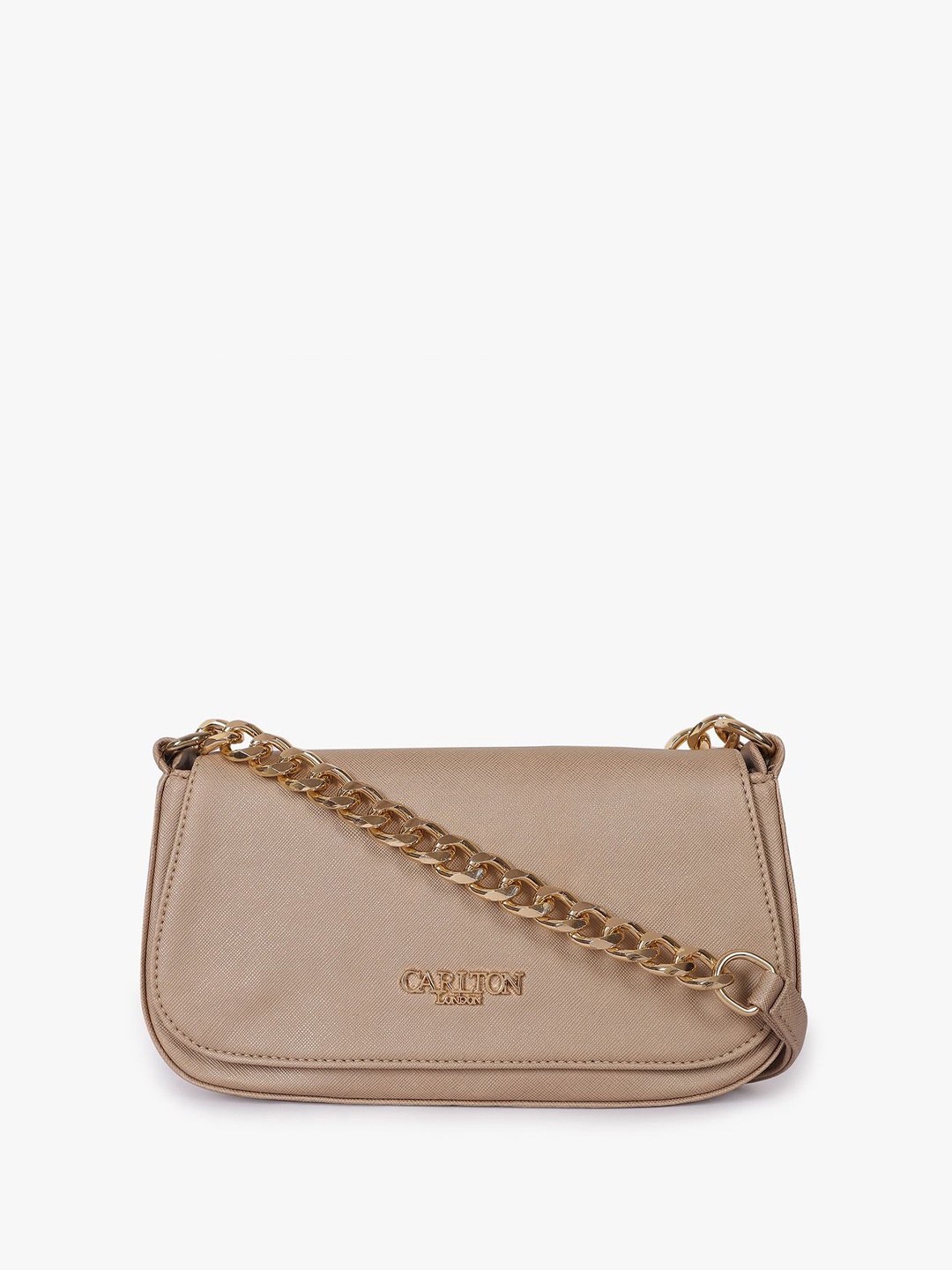 

Carlton London Women Solid Crossbody Leather Sling Bag, Beige