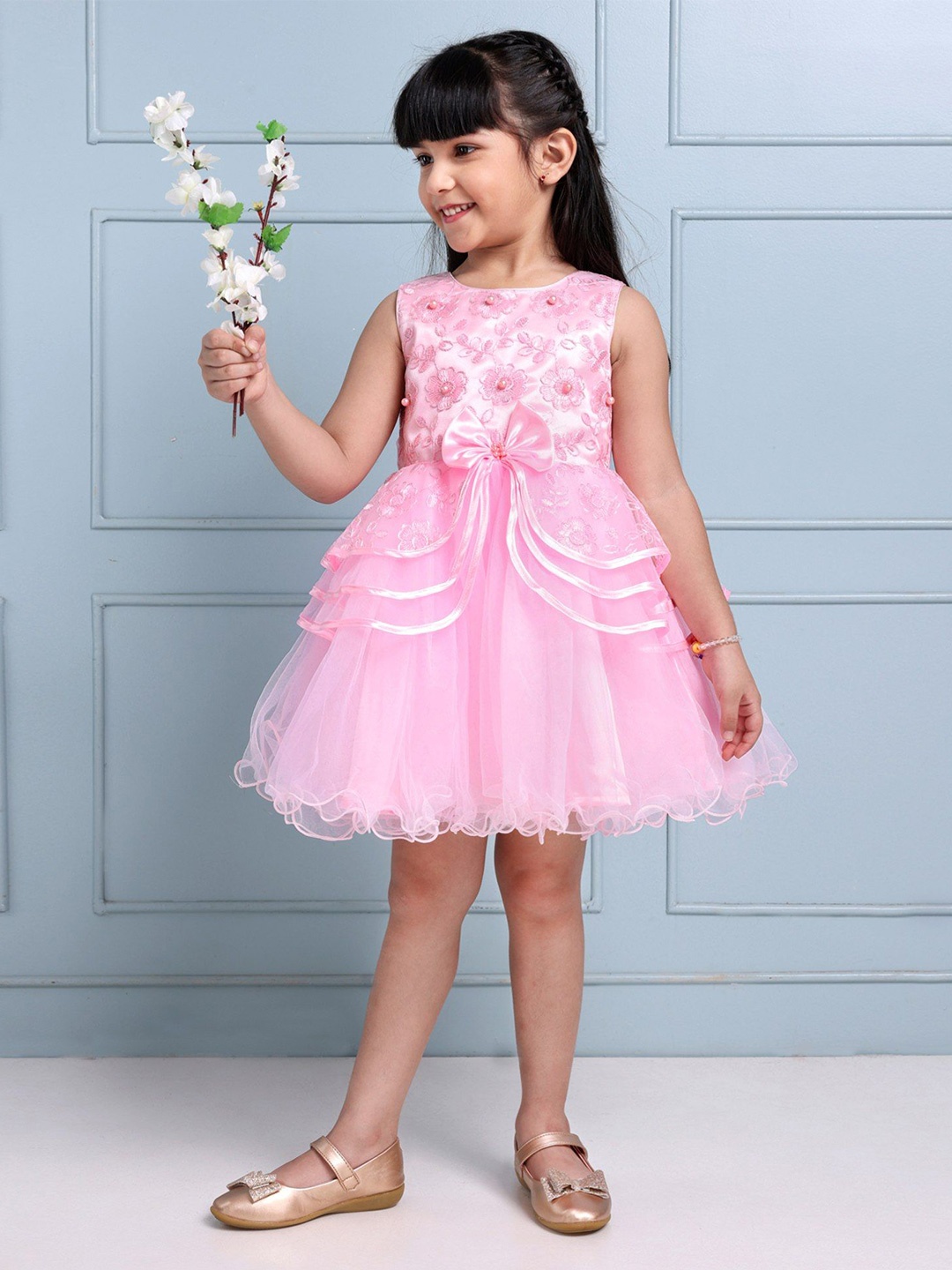 

Mark & Mia Girls Embroidered Fit & Flare Dress, Pink