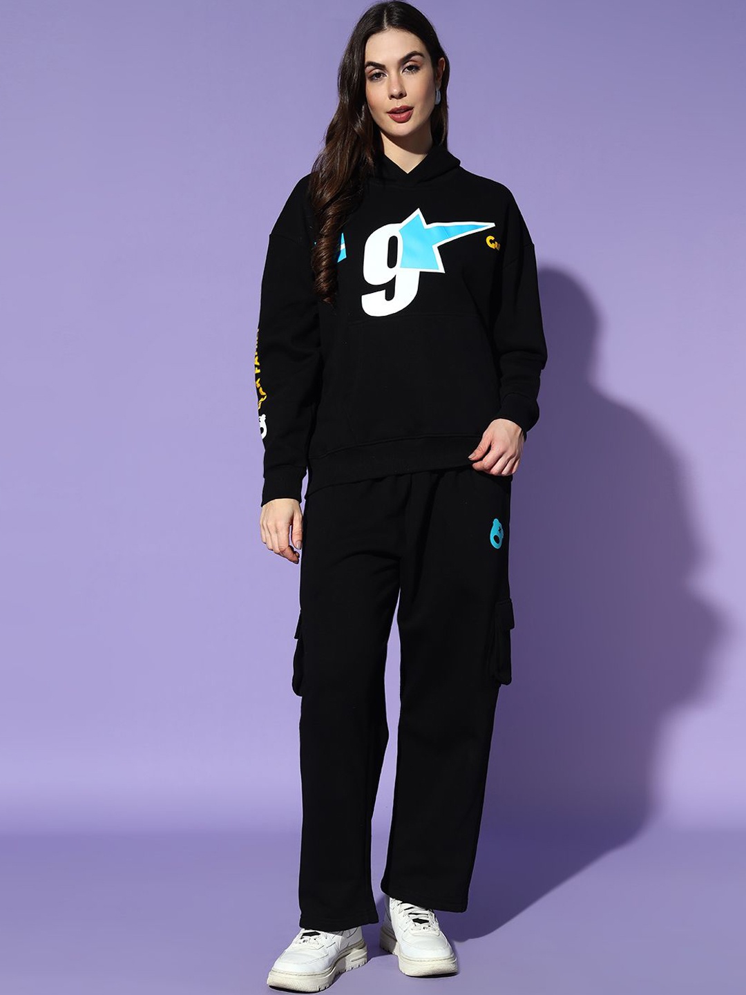 

GRIFFEL Printed Oversized Tracksuits, Black