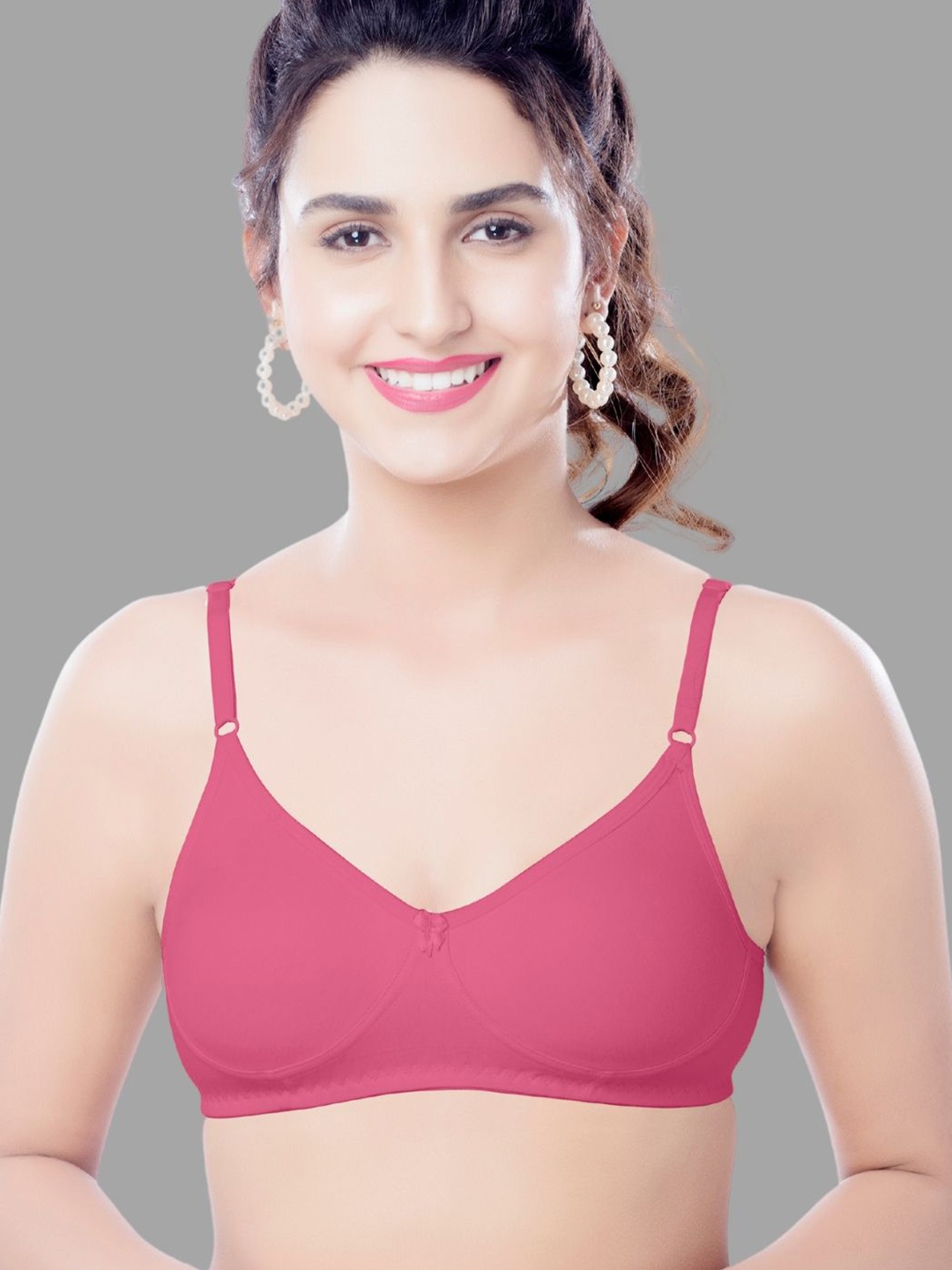 

BRIDA LADIES INNERWEAR Women T - Shirt Seamless Half Coverage Bra, Pink
