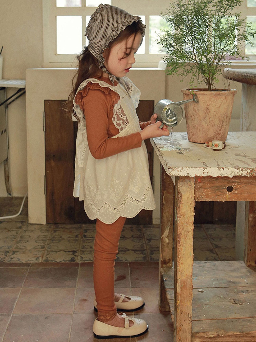 

LULU & SKY Infant Girls High-Rise Ankle-Length Leggings, Brown