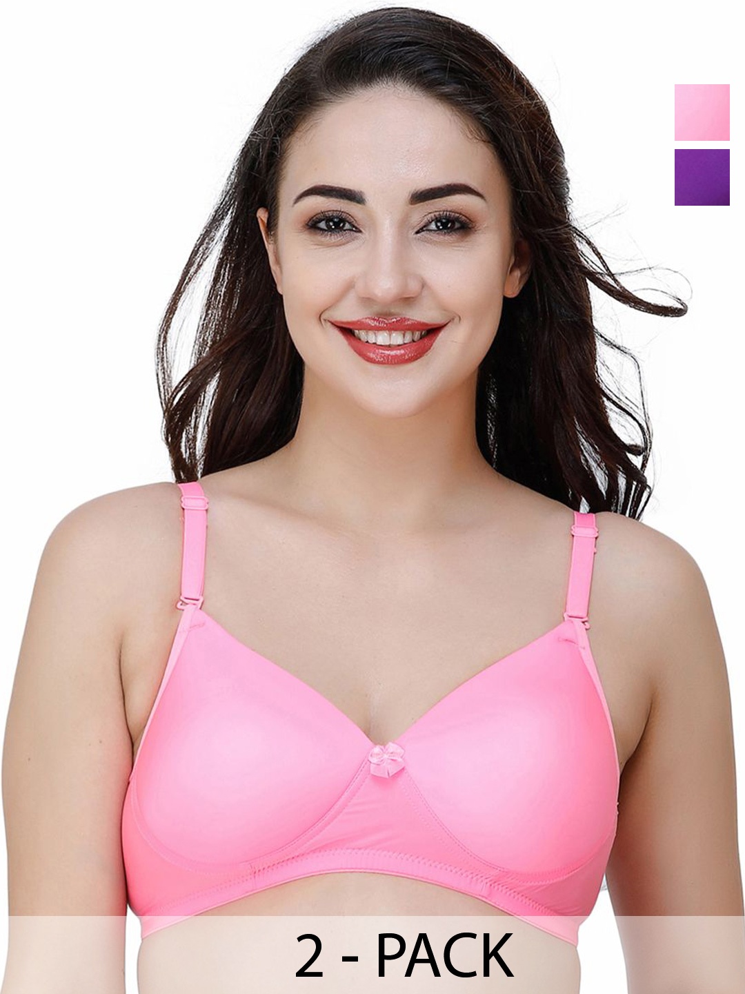 

College Girl Pack Of 2 Full Coverage Lightly Padded T-shirt Bra, Purple