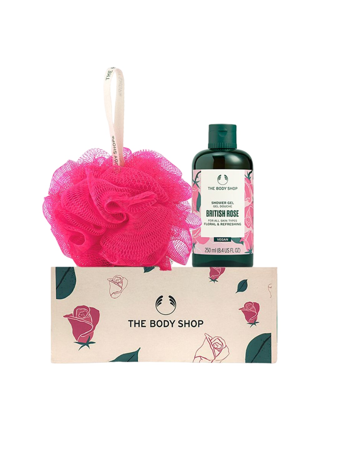 

THE BODY SHOP Blooming British Rose Shower Gel Gift Set, Cream