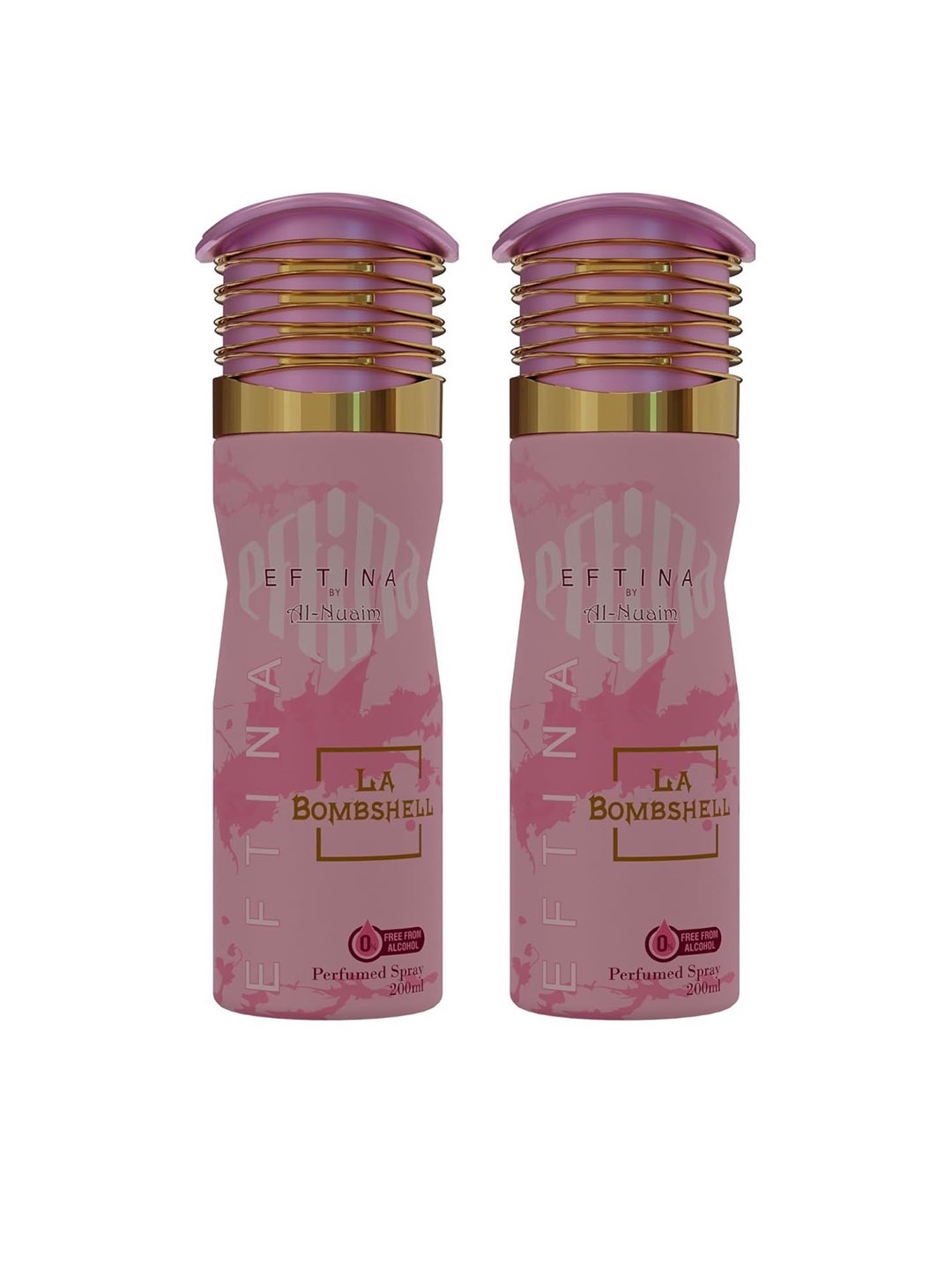 

Al-Nuaim Women Set Of 2 La Bomshell Alcohol Free Deodorant - 200 ml Each, Pink