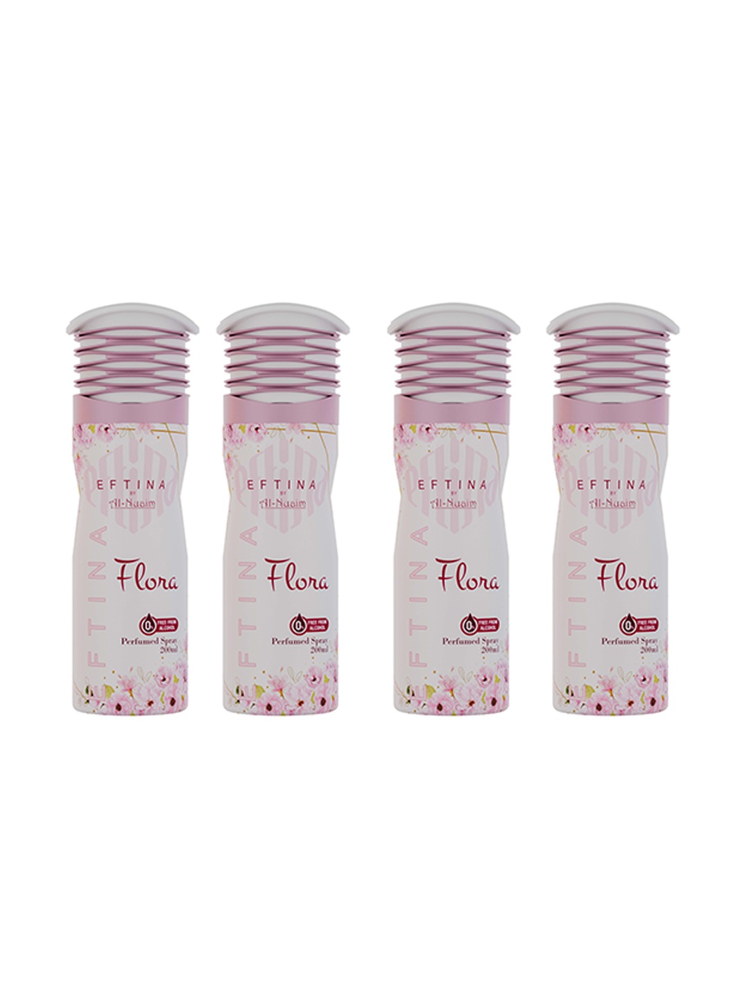 

Al-Nuaim Women Set Of 4 Flora Alcohol Free Deodorant - 200 ml Each, Pink