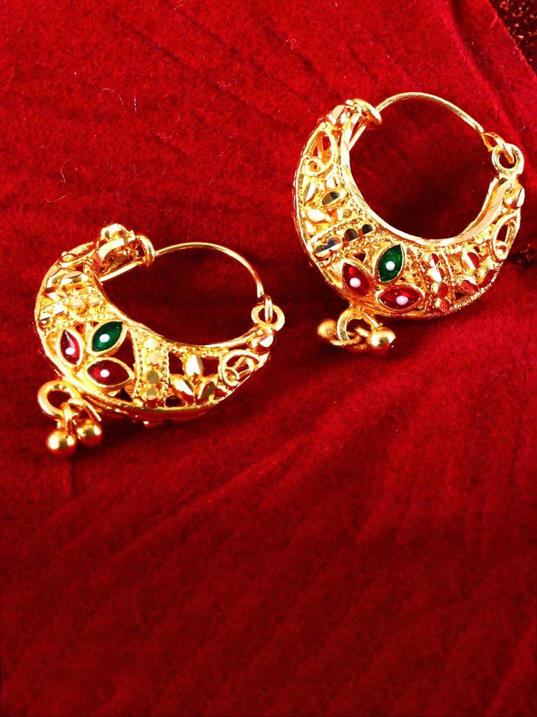 

DIVASTRI Set Of 2 Gold-Plated Circular Hoop Earrings