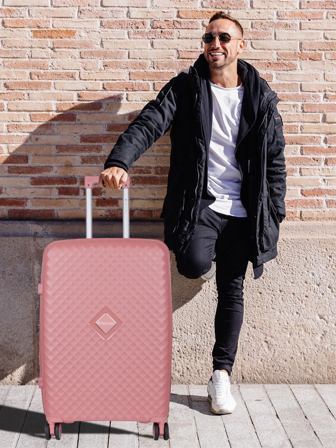 

Polo Class Set Of 3 Textured Hard-Sided Trolley Bag With vanity, Pink