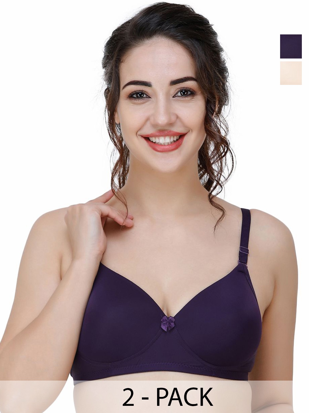 

College Women Full Coverage Lightly Padded Solid Bra, Beige