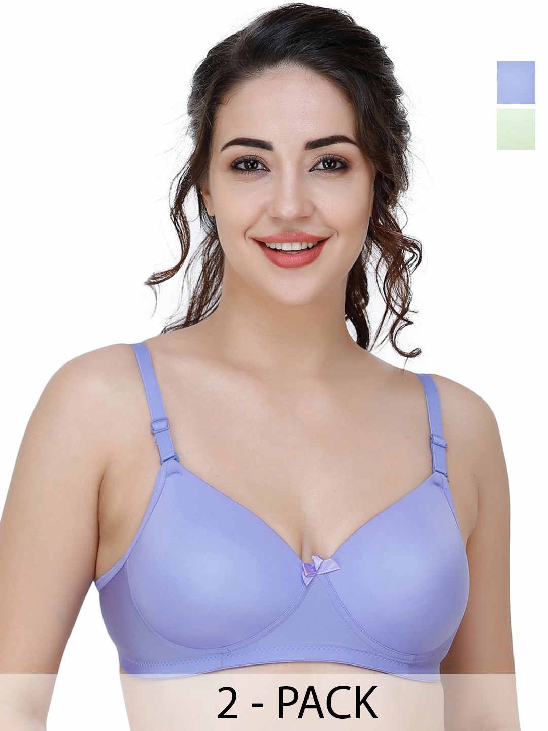 

College Girl Pack Of 2 Full Coverage Lightly Padded T-shirt Bra, Green