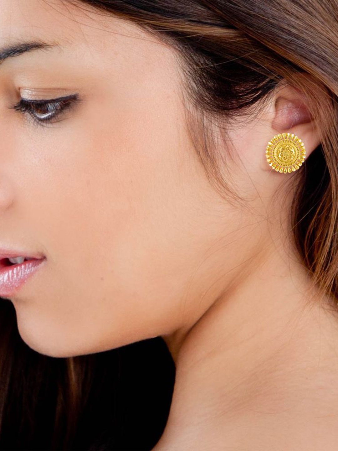

DIVASTRI Set Of 4 Gold-Plated Circular Studs Earrings