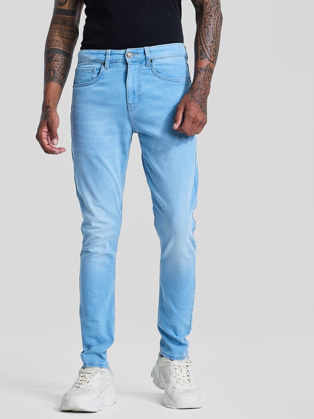 

Snitch Men Classic Light Fade Stretchable Jeans, Blue