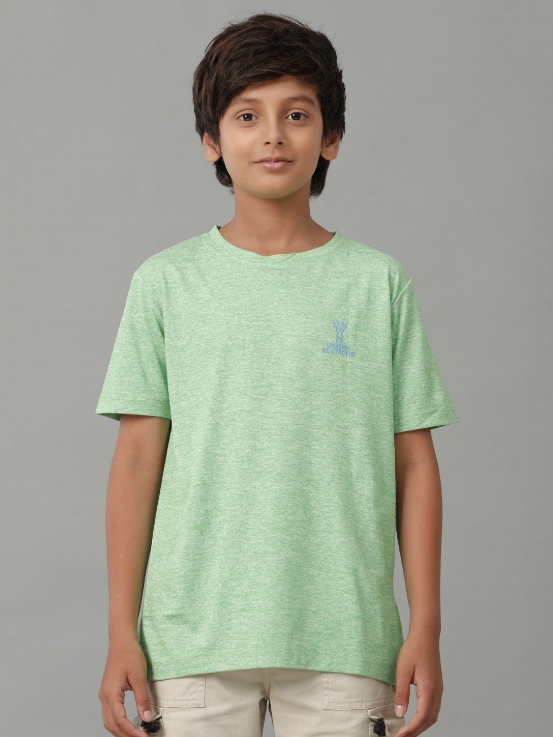

UNDER FOURTEEN ONLY Boys Abstract Printed Round Neck T-shirt, Green
