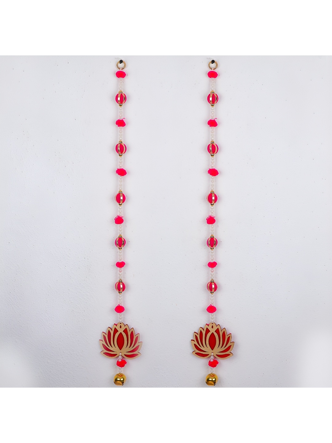 

Archies Pink & White 2 Pieces Lotus and Pearl Entrance Door Hangings