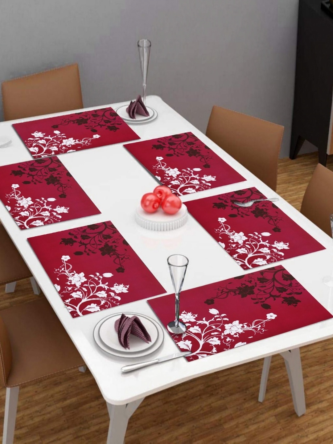 

LooMantha Purple & White 6 Pieces Rectangle Shaped Printed Table Placemats