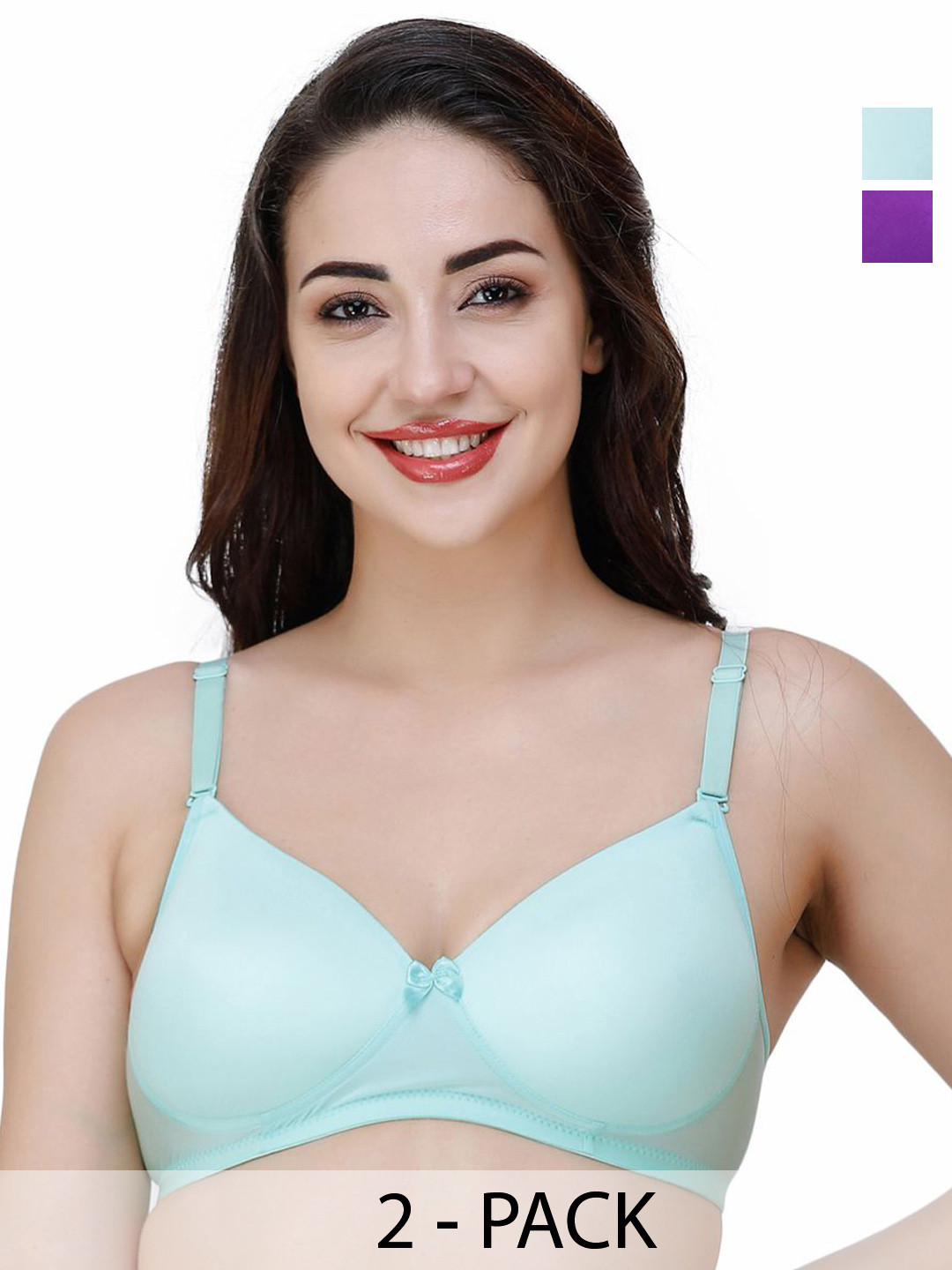 

College Girl Pack Of 2 Full Coverage Lightly Padded T-shirt Bra, Blue