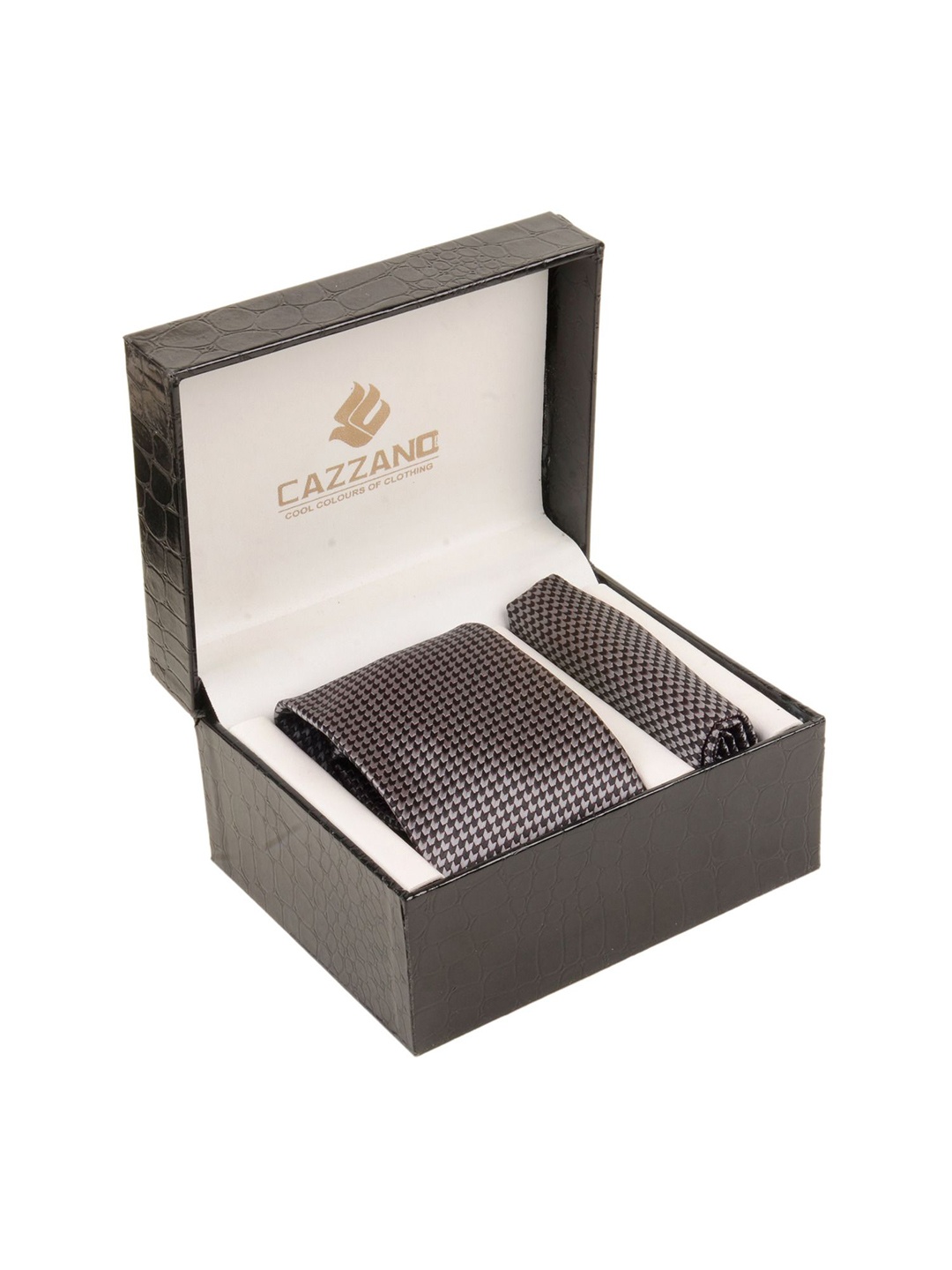 

Cazzano Men Accessory Gift Set Of Tie & Pocket Square, Brown