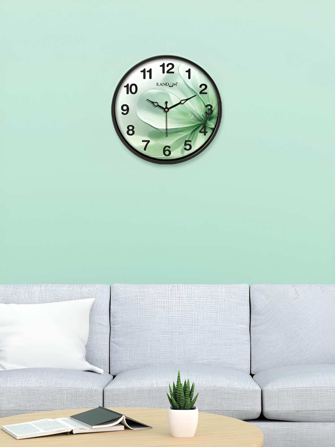 

Aura Green & White Printed Contemporary Analogue Wall Clock