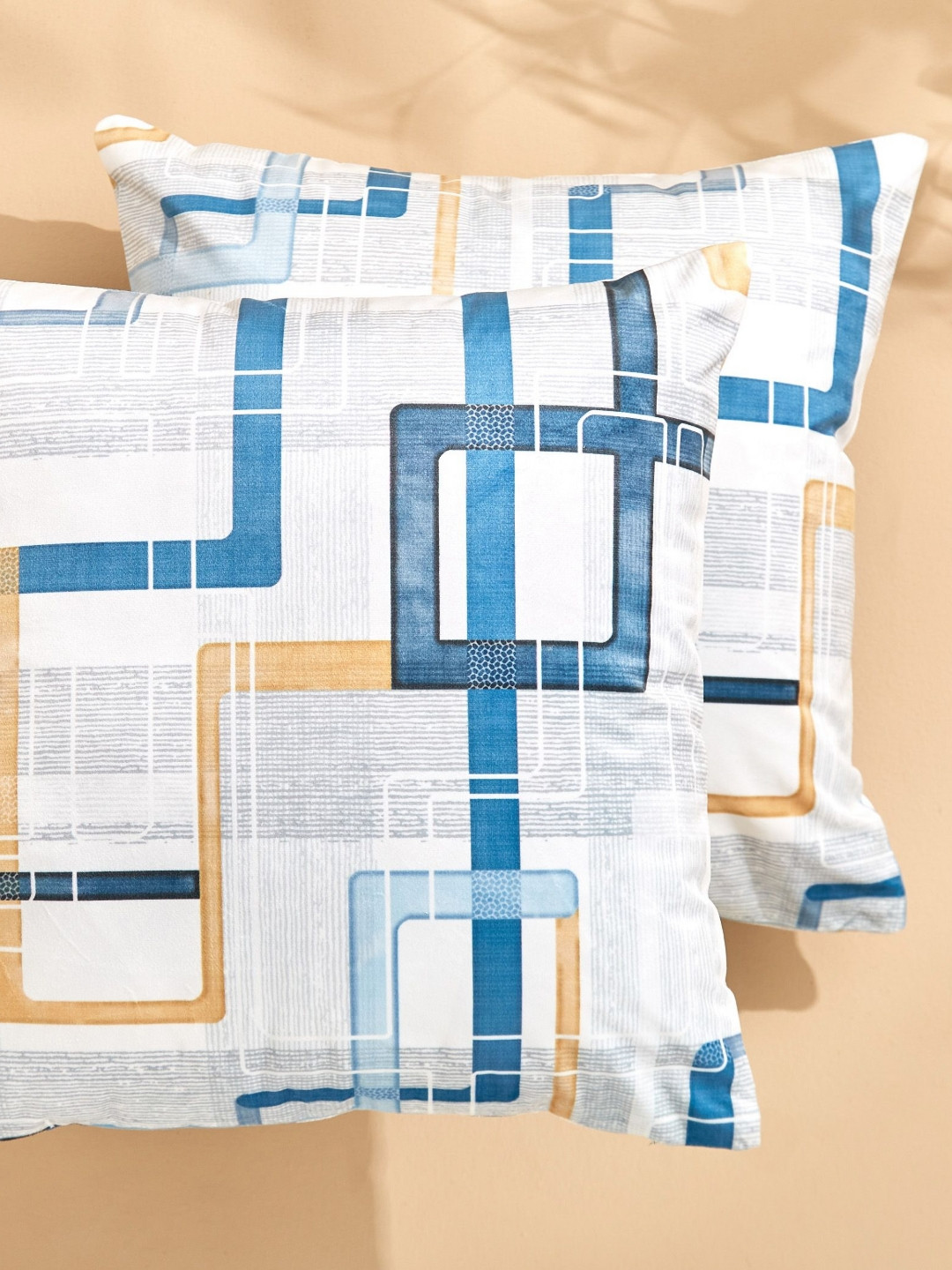 

Home Centre Lavish Bison Blue 2 Pieces Geometric Printed Square Cushion Covers