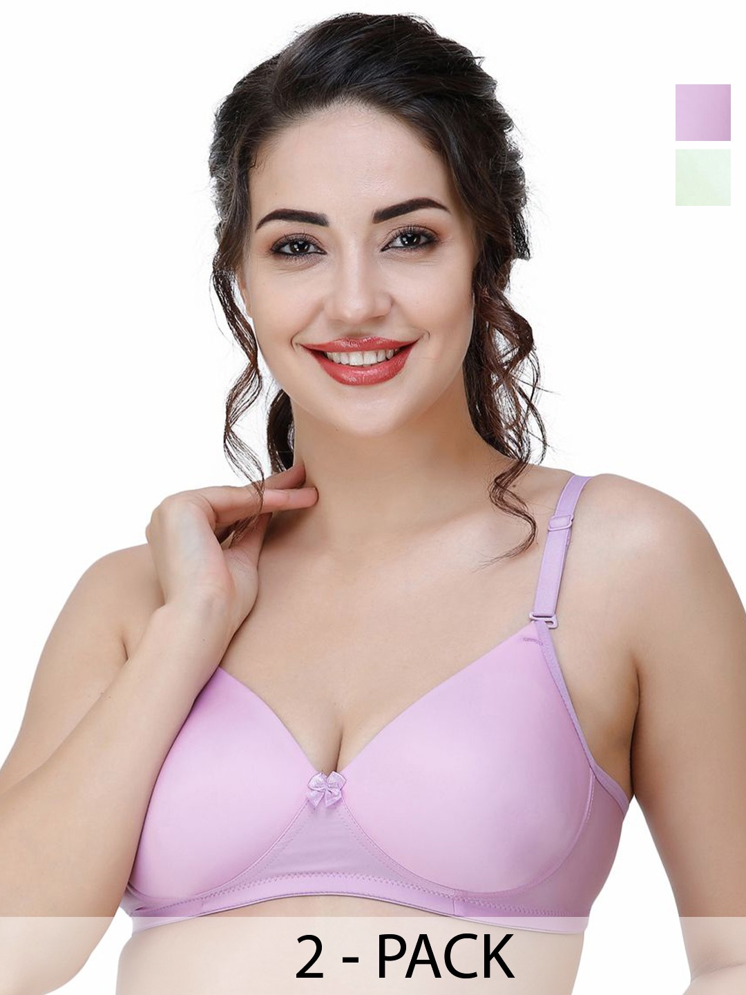 

College Girl Pack of 2 Seamless Full Coverage Lightly Padded Bra, Mauve