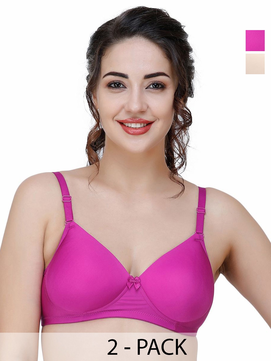 

College Girl Pack Of 2 Full Coverage Lightly Padded T-shirt Bra, Beige