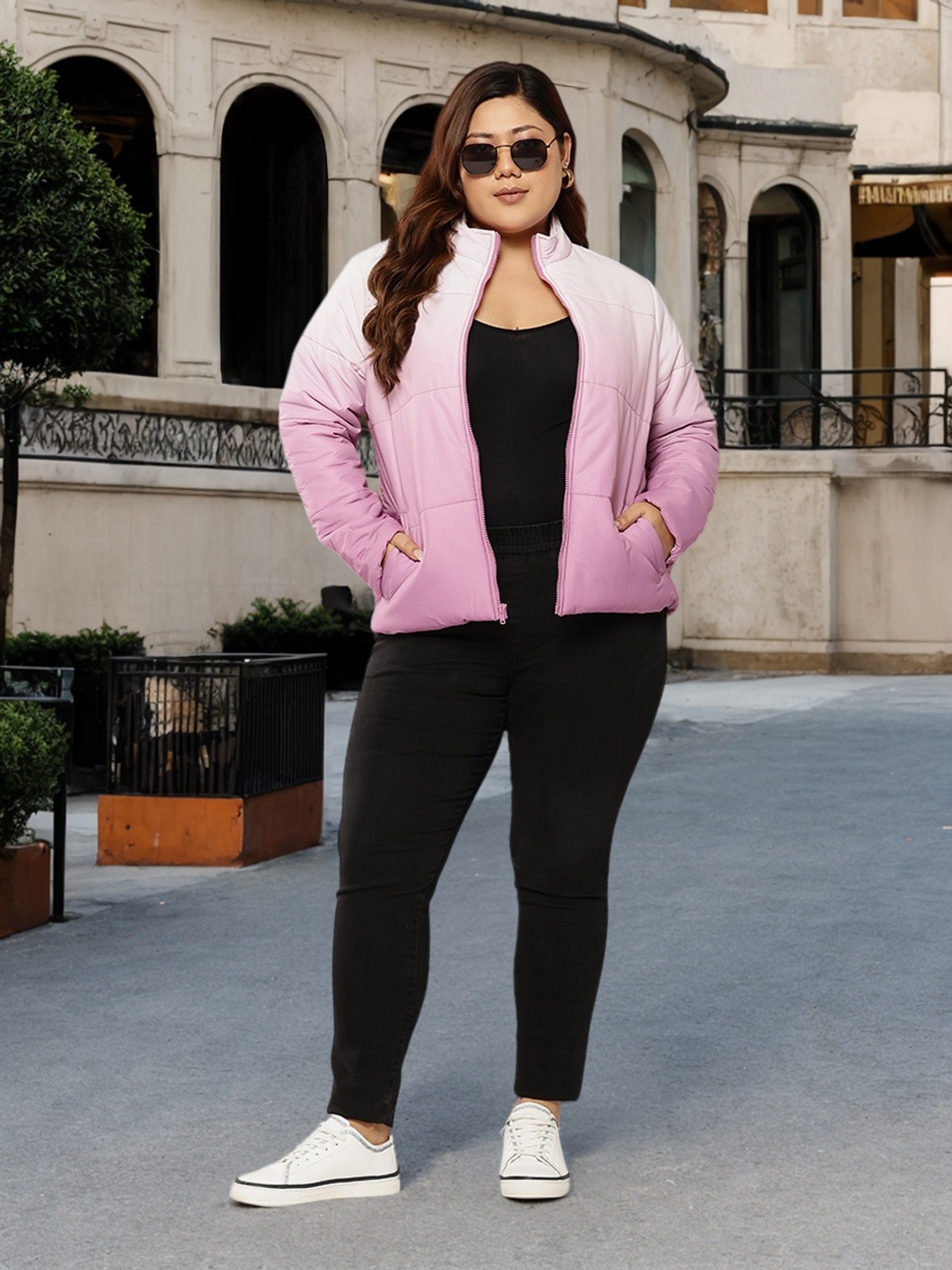 

Sztori Women Ombre Padded Jacket, Pink