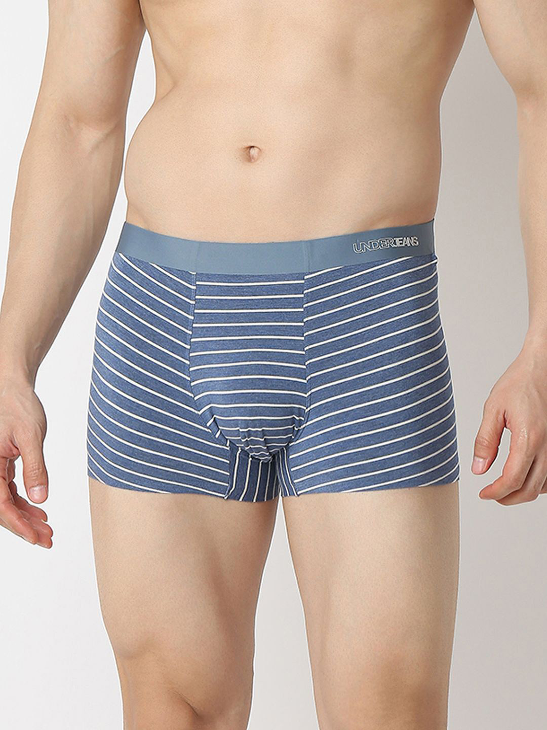 

UnderJeans by Spykar Men Striped Short Trunk, Blue