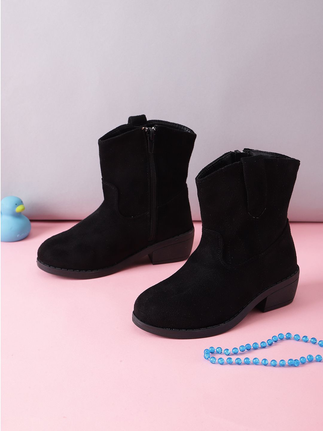 

Truffle Collection Girls Block-Heeled Winter Boots, Black