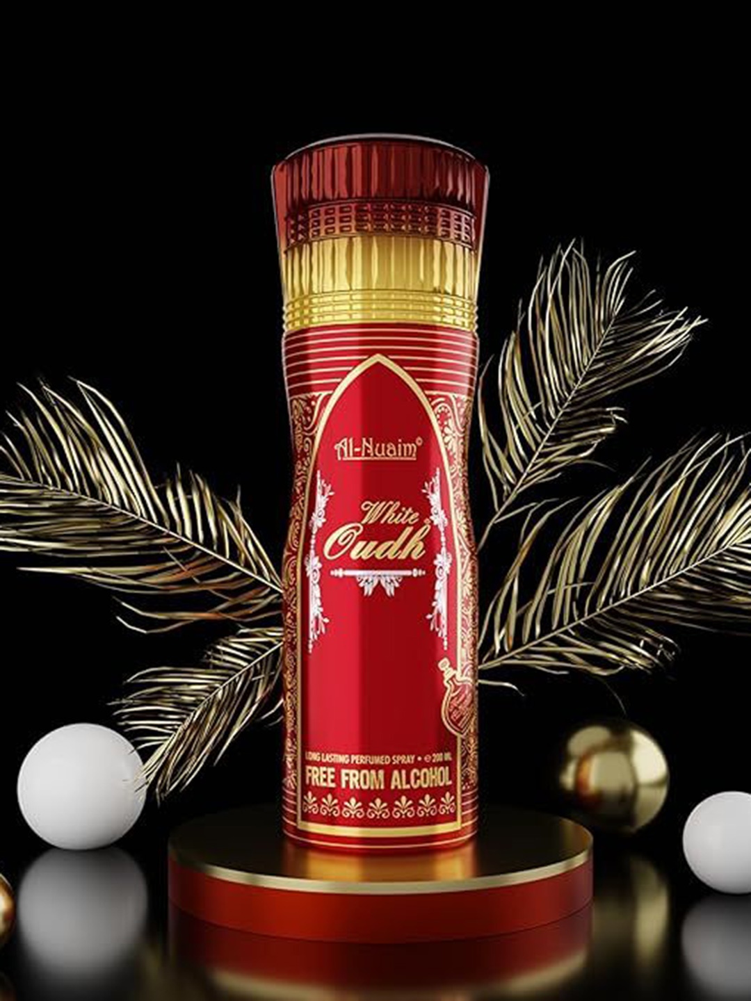 

Al-Nuaim Set Of 4 White Oudh Deodorant - 200 ml Each, Red