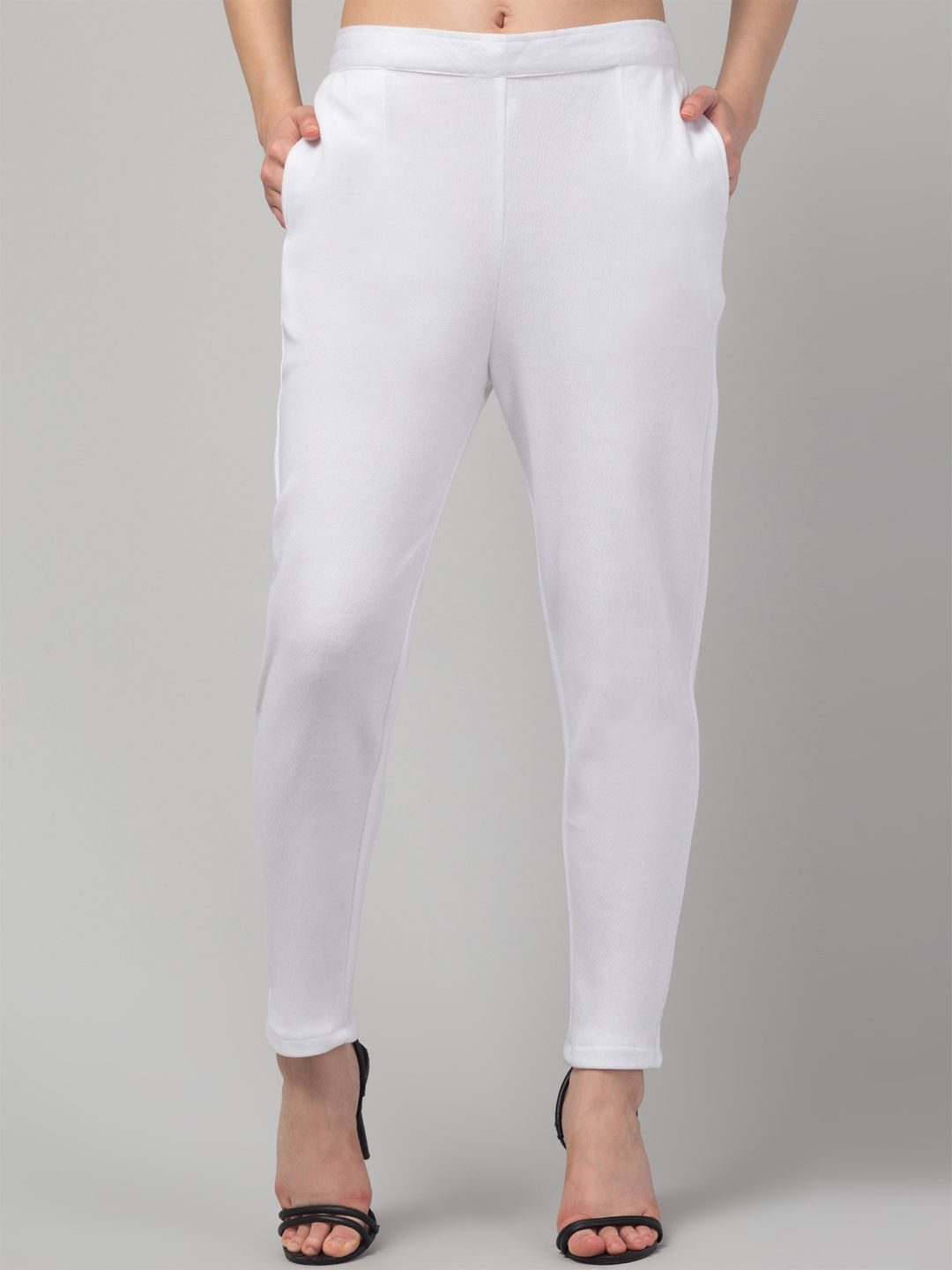

Trend Level Women Relaxed Straight Leg Easy Wash Trousers, White