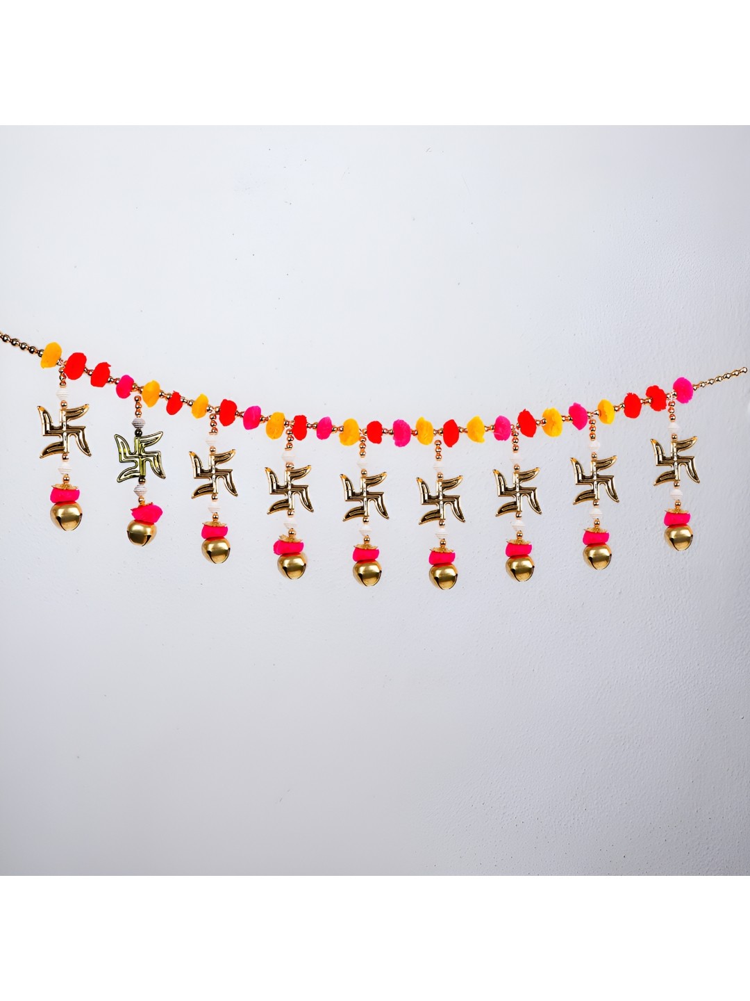 

Archies Yellow & Pink Swastik Toran Door Hanging
