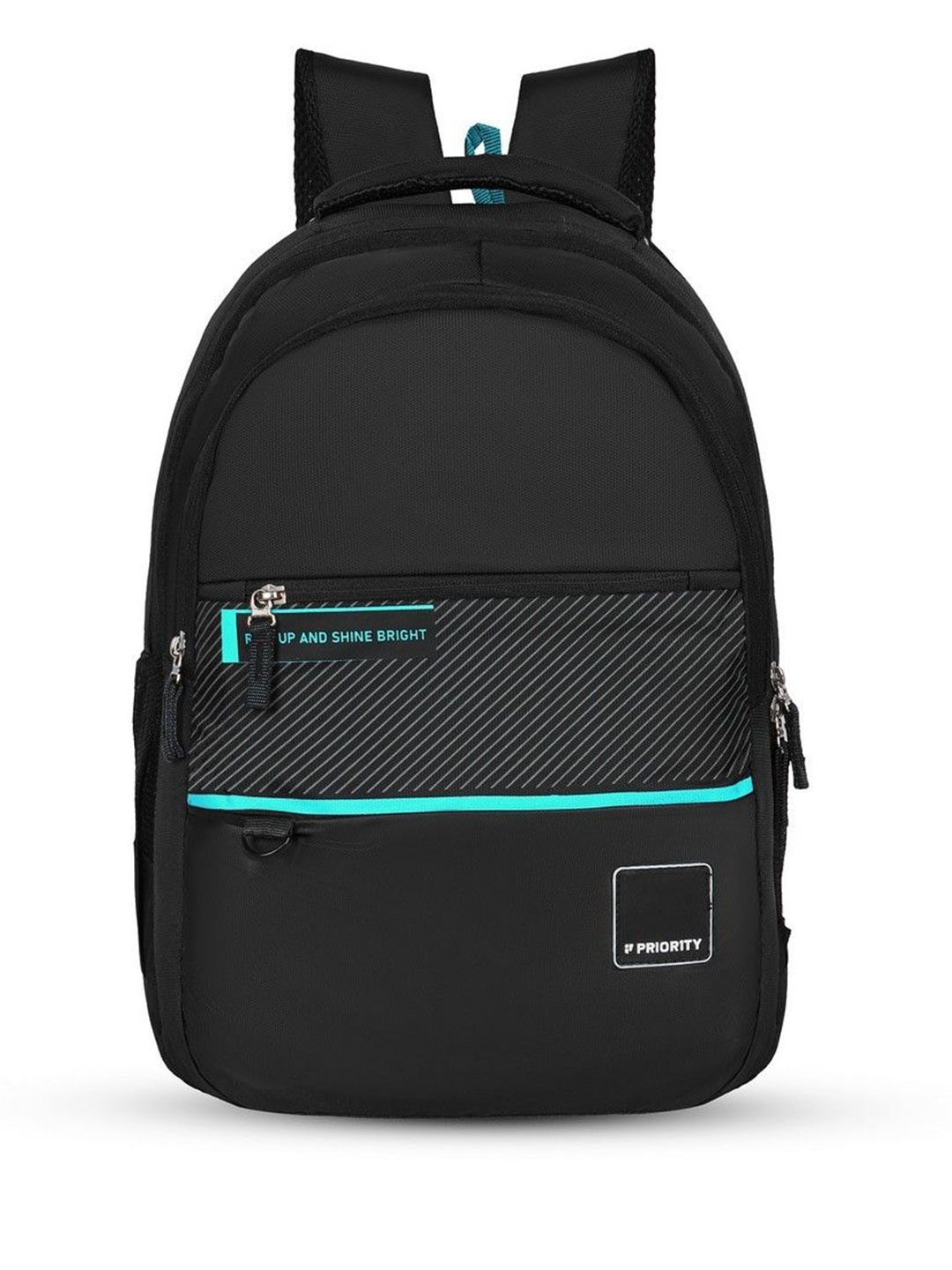 

Priority Unisex Printed PU Non-Padded Backpack, Black