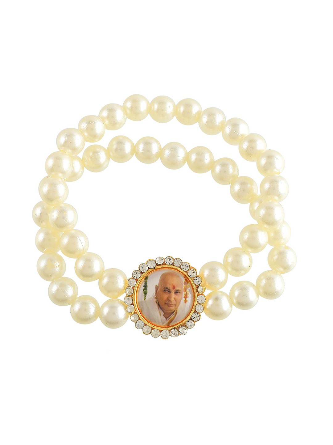 

MEMOIR Boys Brass Brass-Plated Pearls Beaded Wraparound Bracelet, White