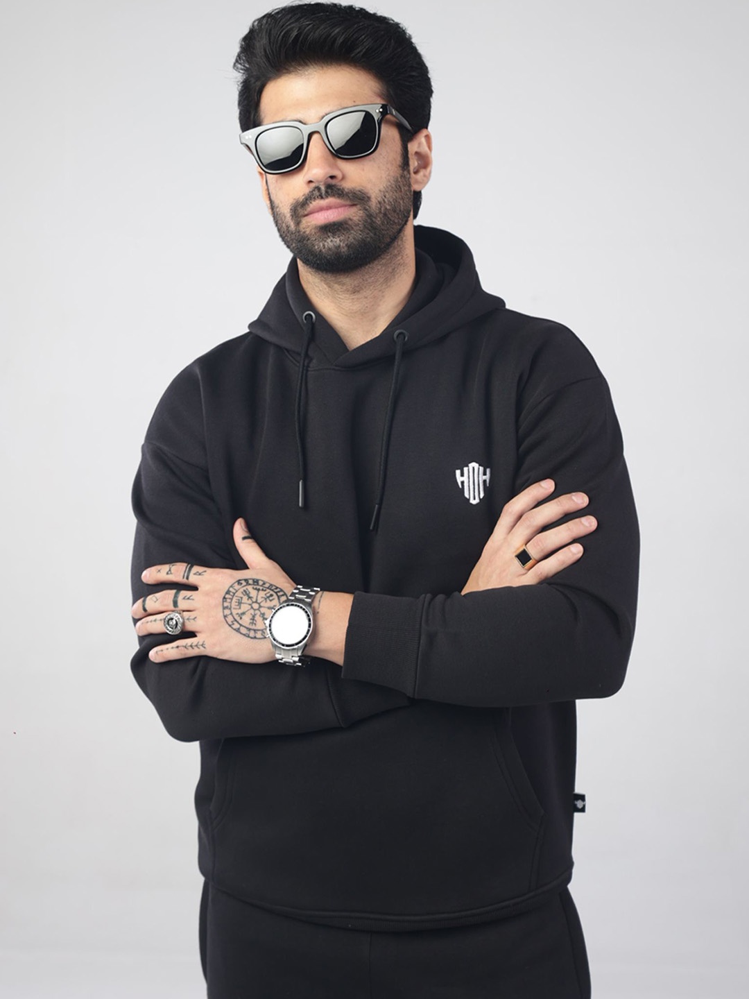 

House of Heroes Men Hooded Slim-Fit Tracksuits, Black