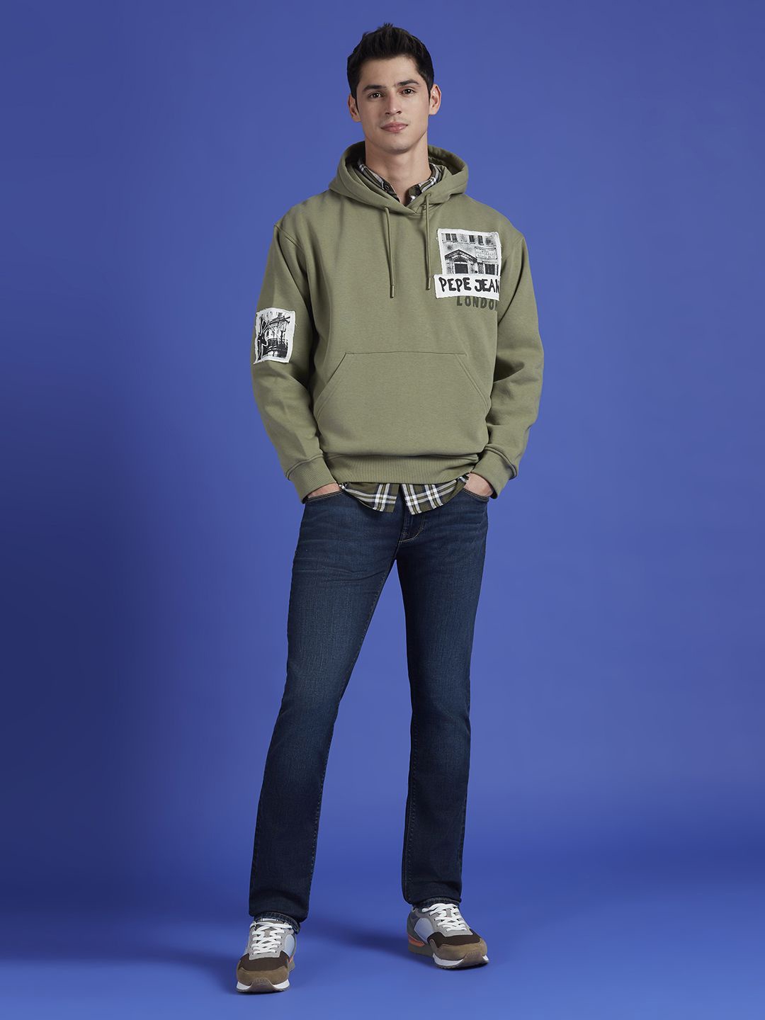 

Pepe Jeans Men Printed Hooded Sweatshirt, Green