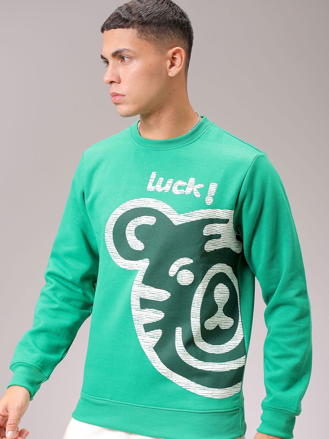 

The Indian Garage Co Men Printed Sweatshirt, Green