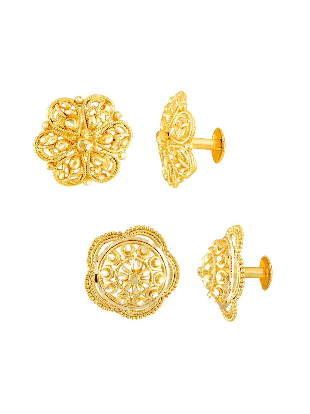 

DIVASTRI Set Of 2 Gold-Plated Stone Studded Circular Studs