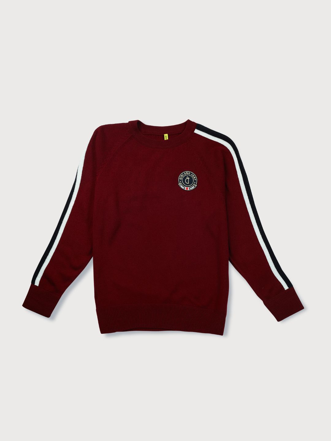 

Gini and Jony Boys Colourblocked Winter Pullover with Applique Detail, Maroon