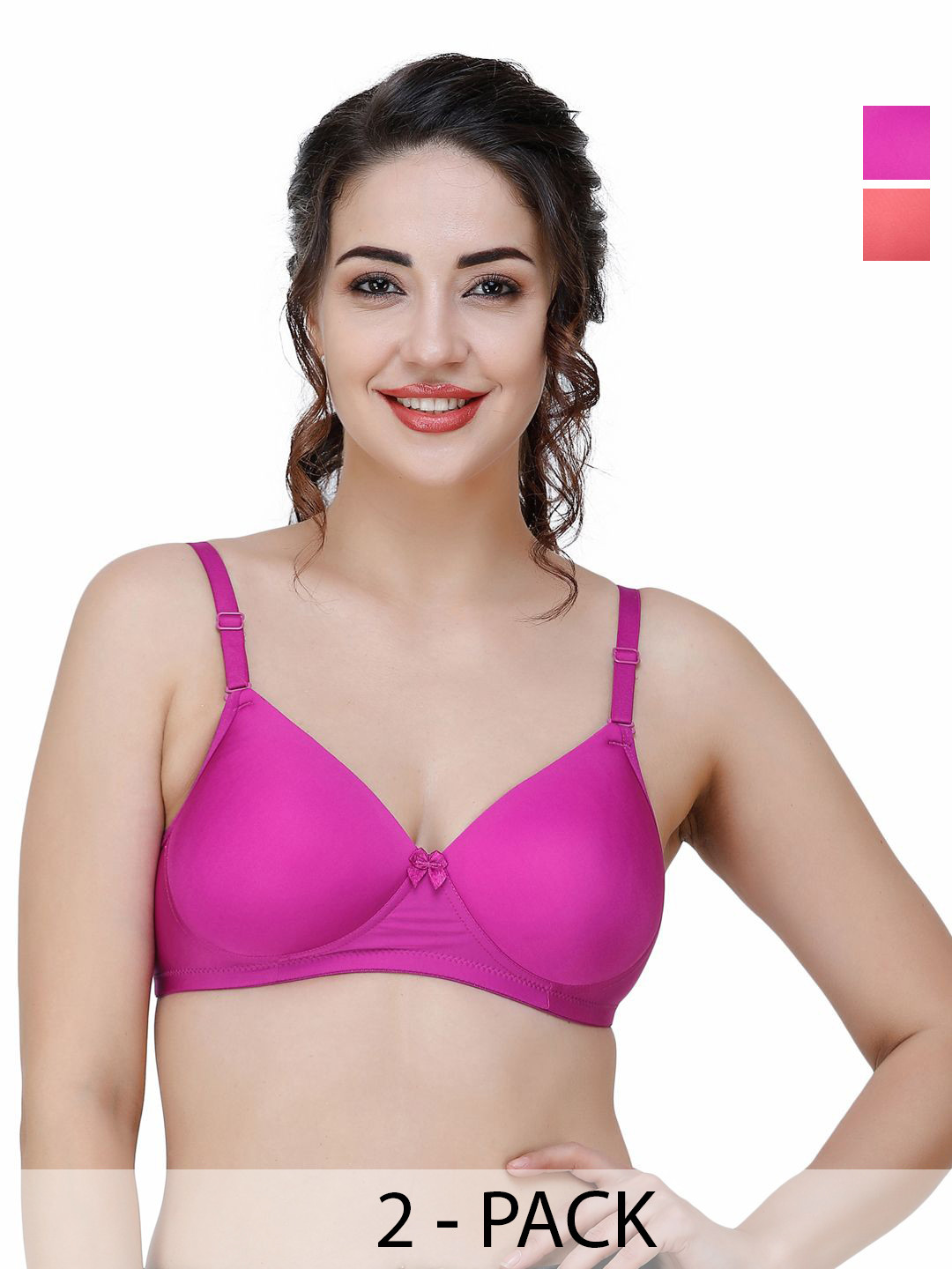

College Girl -Women Full Coverage Lightly Padded All Day Comfort T-shirt Bra, Pink