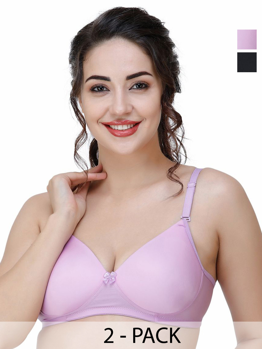 

College Girl Pack Of 2 Full Coverage Lightly Padded T-shirt Bra, Purple