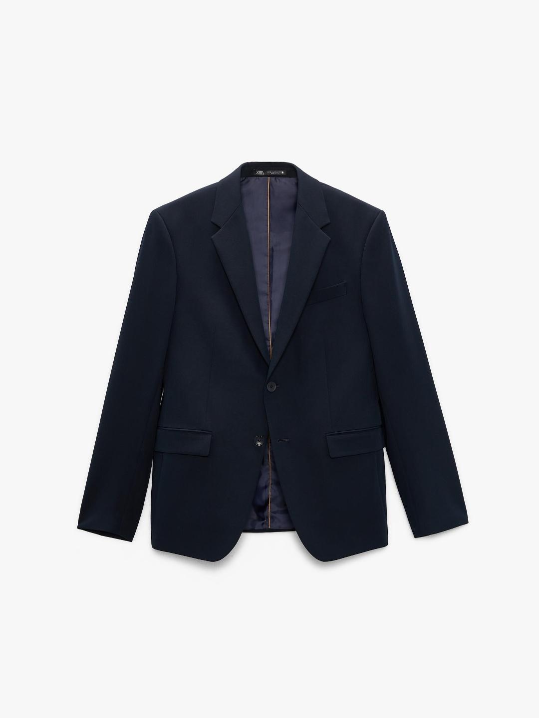 

ZARA Men Navy Blue Blazers