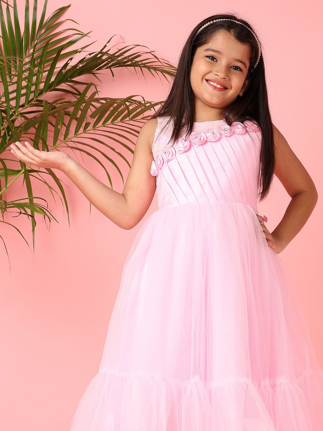 

V-Mart Girls Fit & Flare Dress, Pink