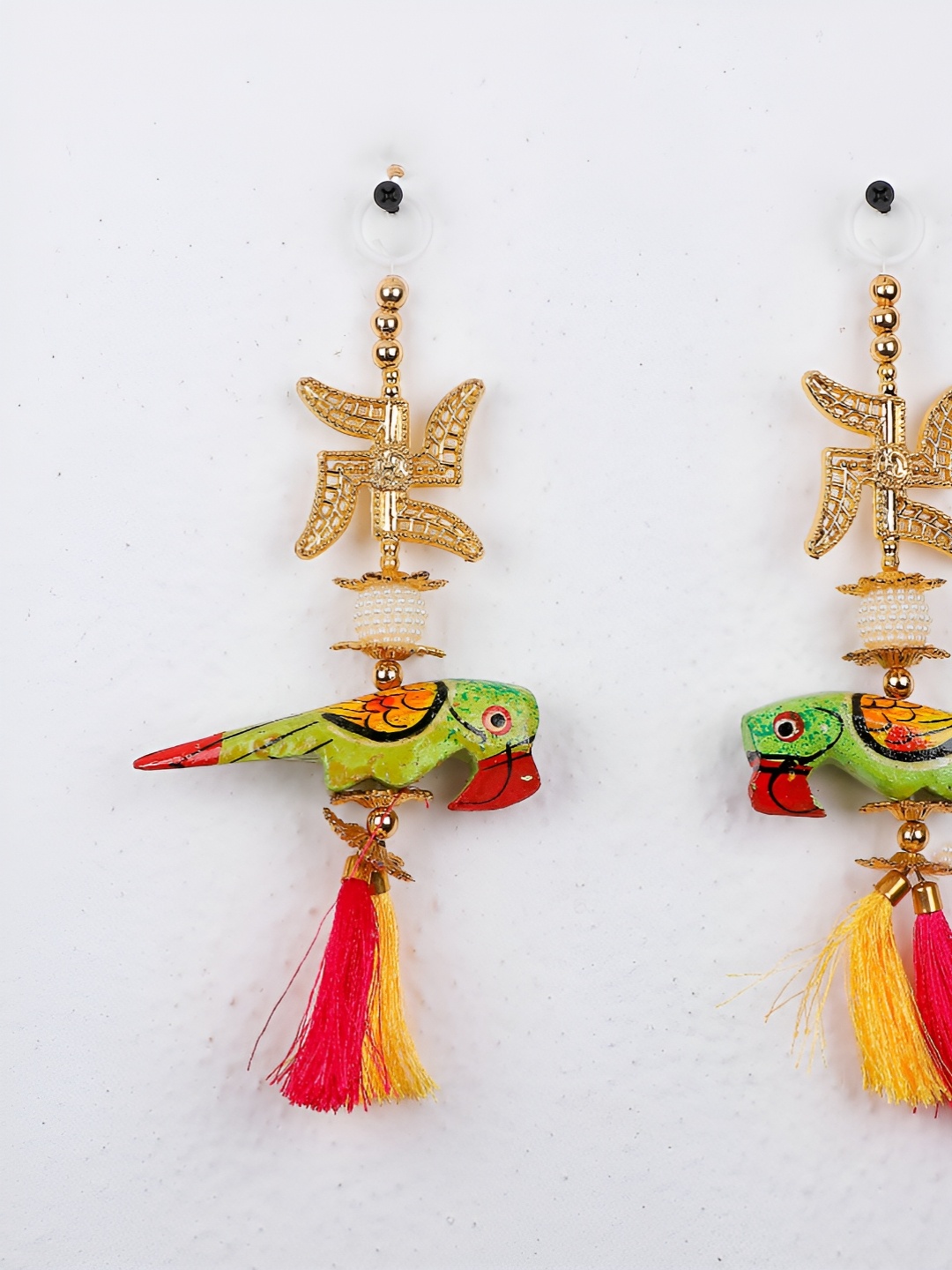 

Archies 2-Pcs Green & Red Swastik Door Hangings