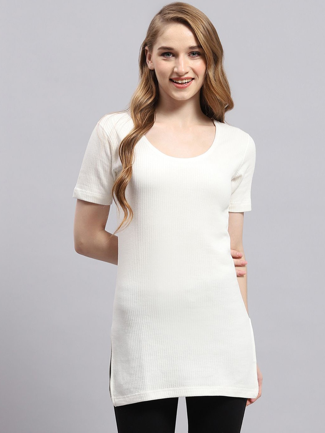 

Monte Carlo Round Neck Half Sleeve Thermal Vest, White