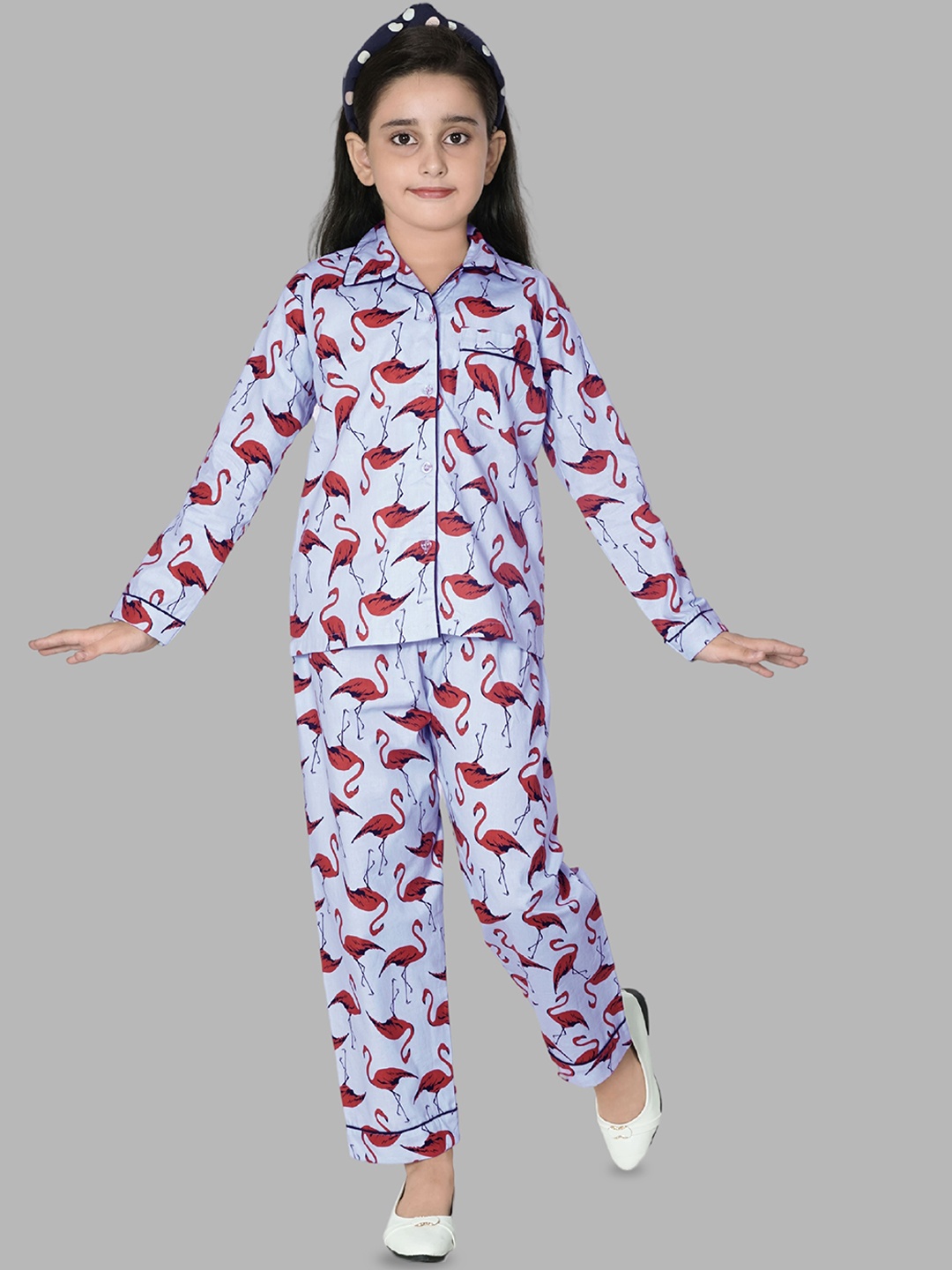 

YK Girls Printed Pure Cotton Clothing Set, Violet