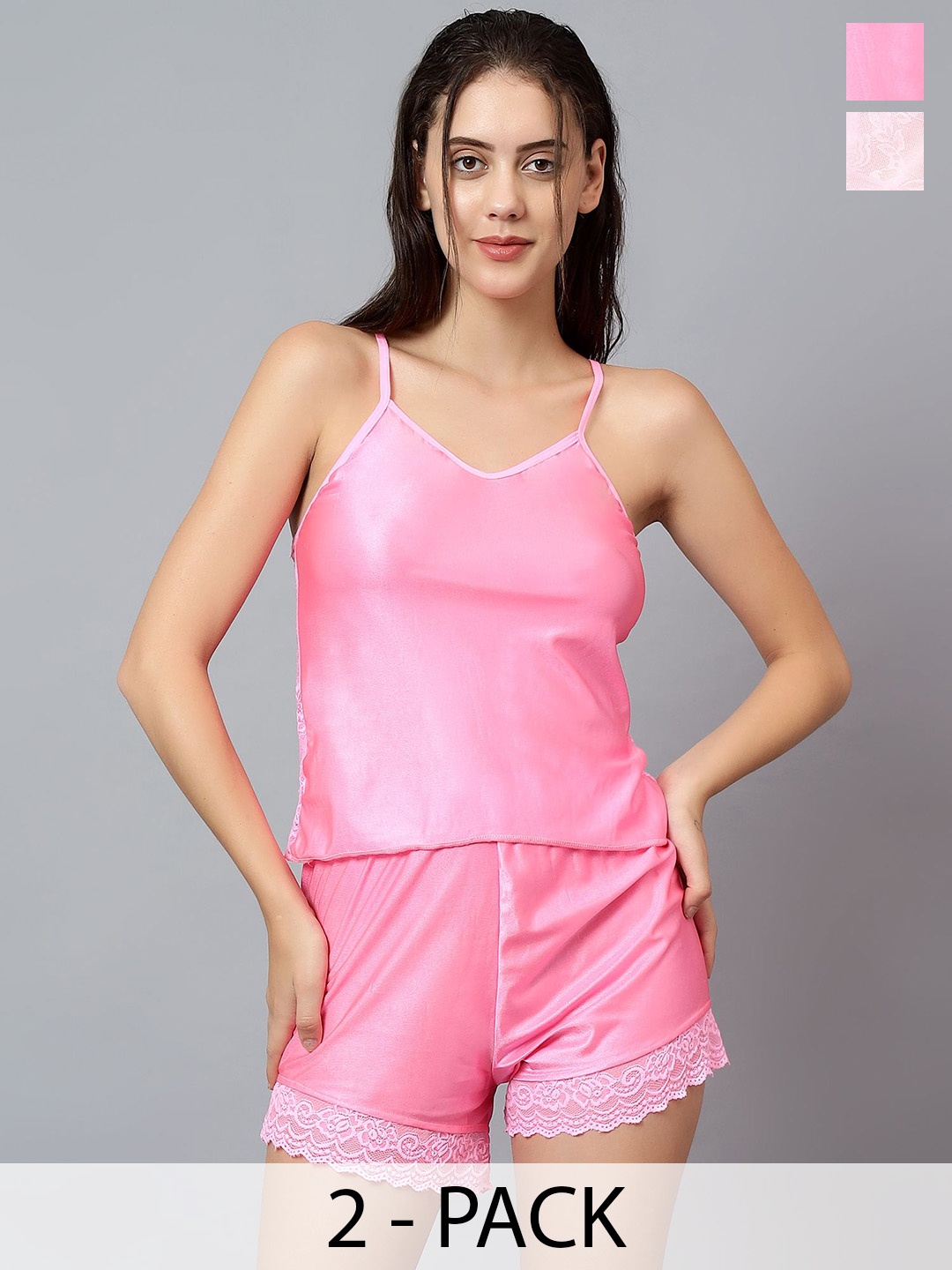 

Velvi FIGURE Pack of 2 Pink Nylon Shoulder Straps Baby Doll