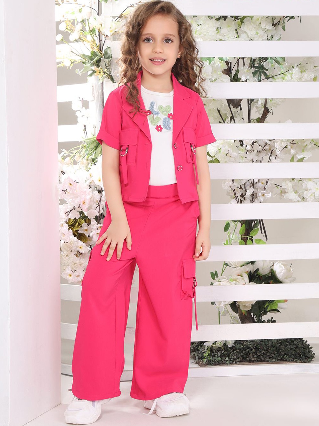 

Ministitch Top With Trouser & Jacket, Fuchsia