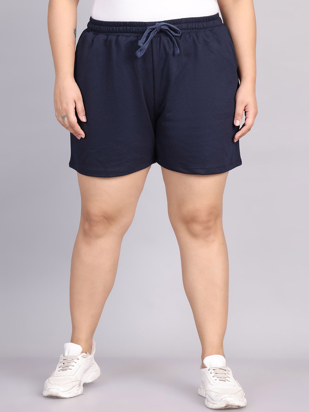 

Rute Women Plus Size Cotton Sports Shorts, Navy blue