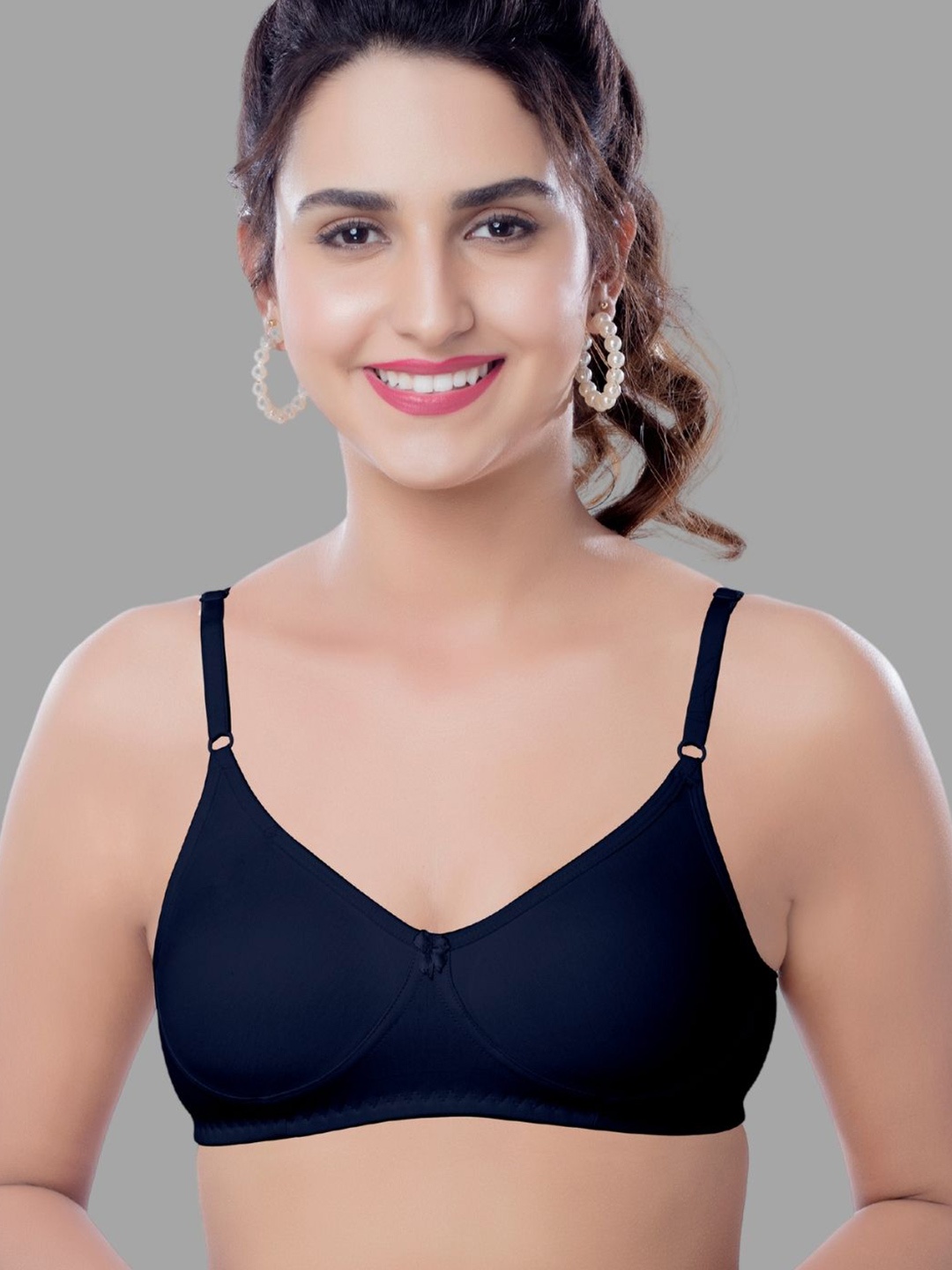 

BRIDA LADIES INNERWEAR Women Half Coverage Non Padded Bra, Navy blue
