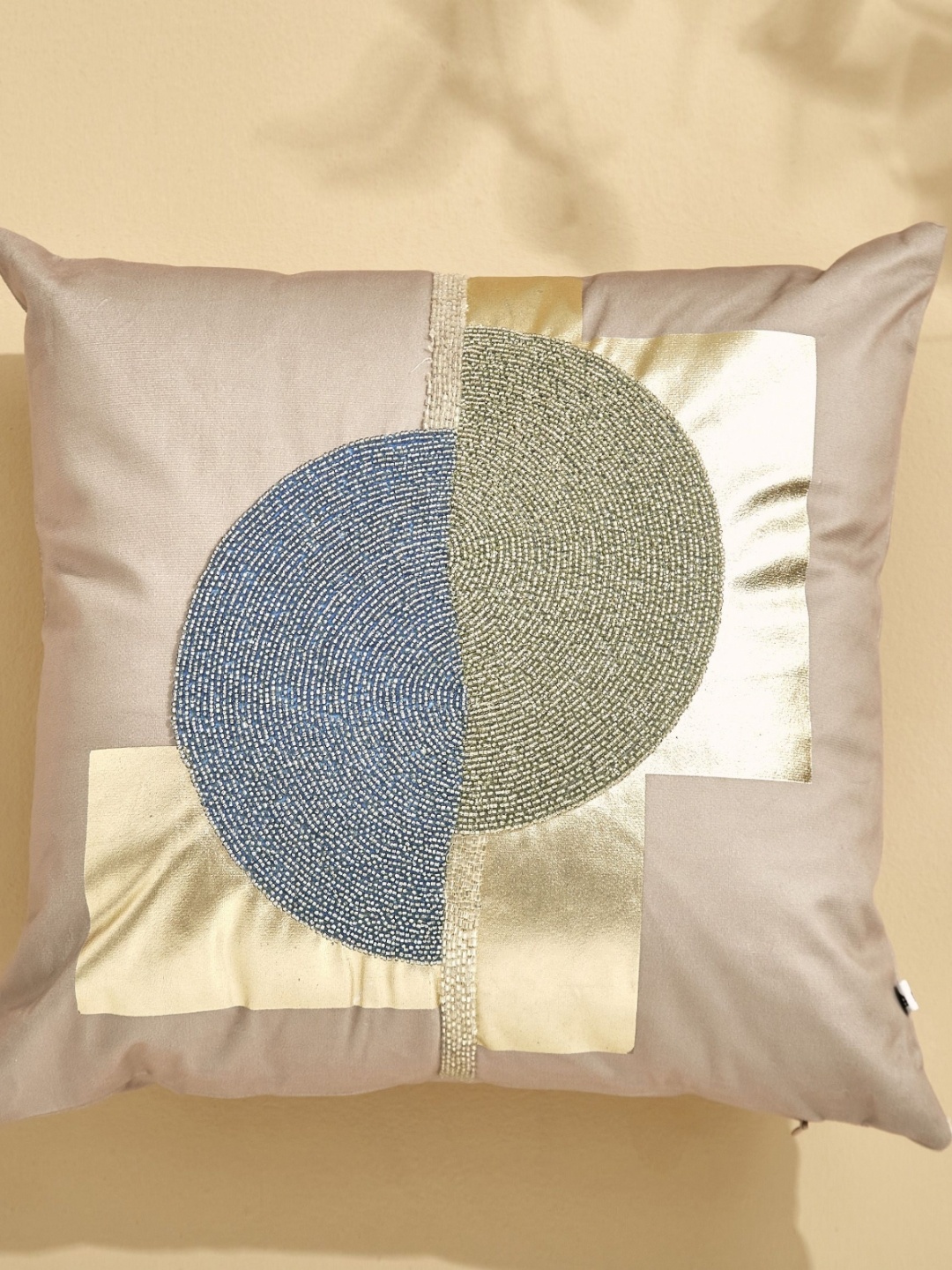 

Home Centre Home Shores Grey & Blue Embellished Velvet Filled Cushion