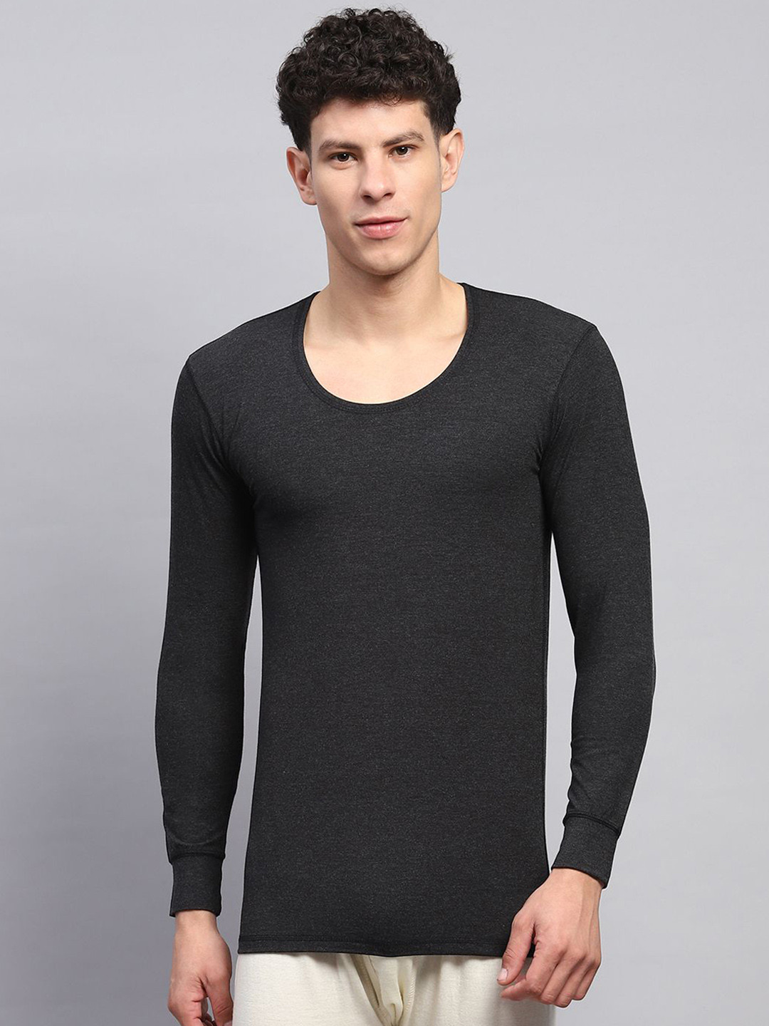 

Monte Carlo Men Round Neck Full Sleeve Thermal Tops, Black